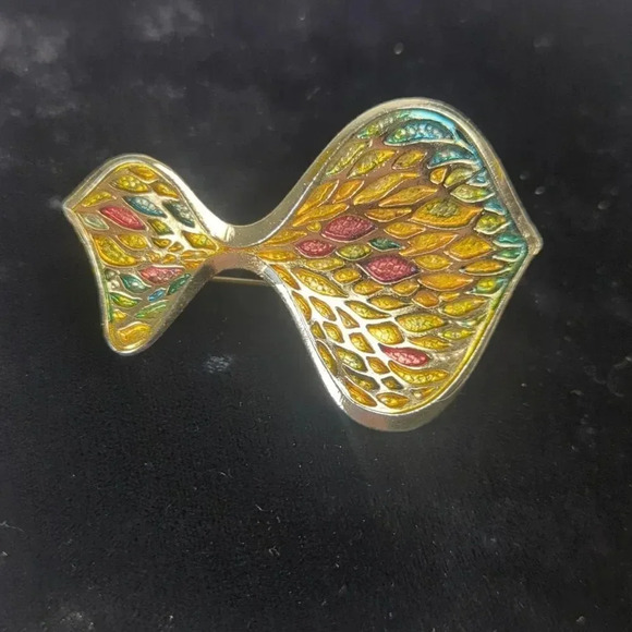 Vintage 50s Abstract Angelfish Brooch - Picture 1 of 8